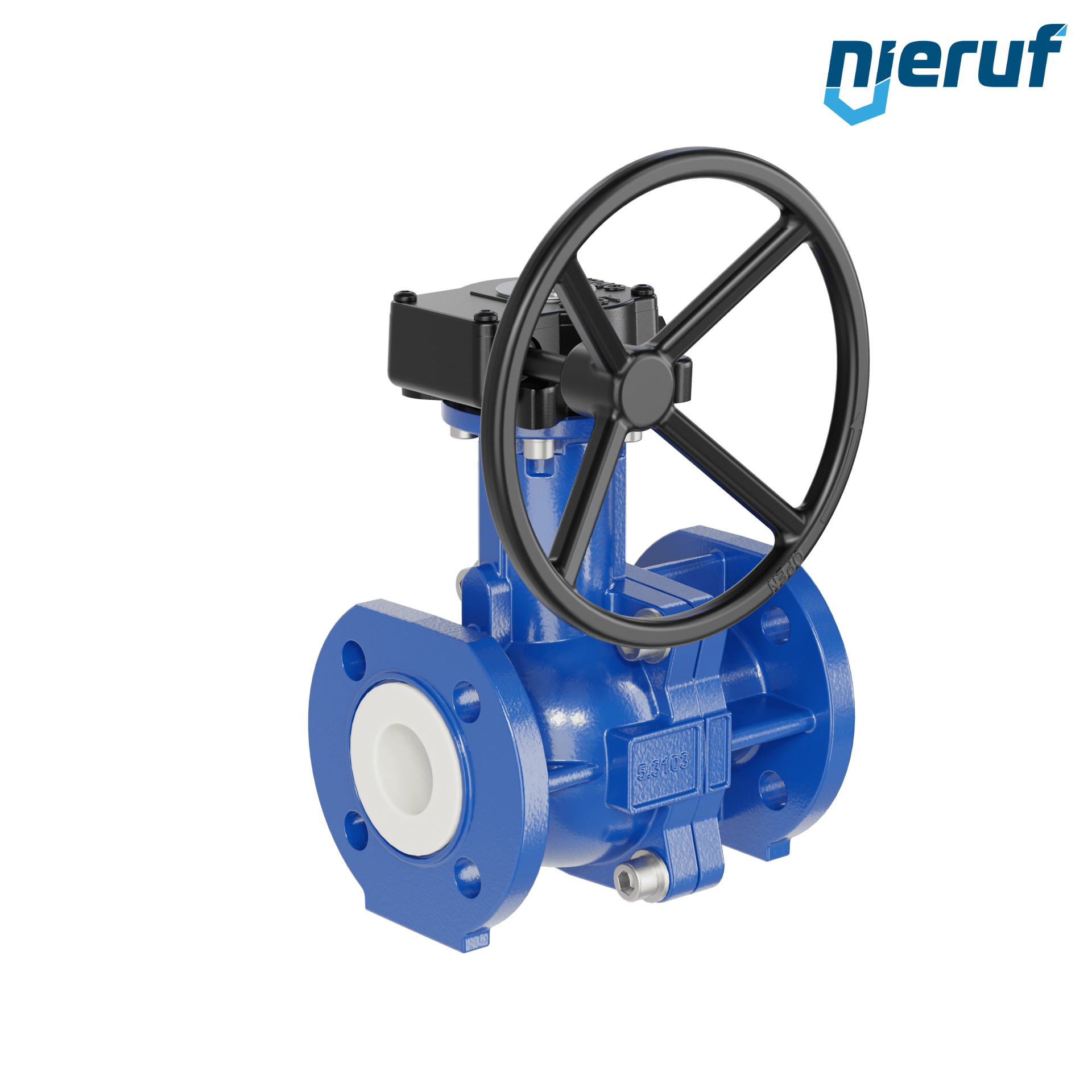 valvola a sfera flangiata PFA FK13 DN40 - 1 1/2" pollici PN10/16 in ghisa sferoidale 5.3103 con volantino manuale valvola a sfera flangiata PFA FK13 DN40 - 1 1/2" pollici PN10/16 in ghisa sferoidale 5.3103 con volantino manuale