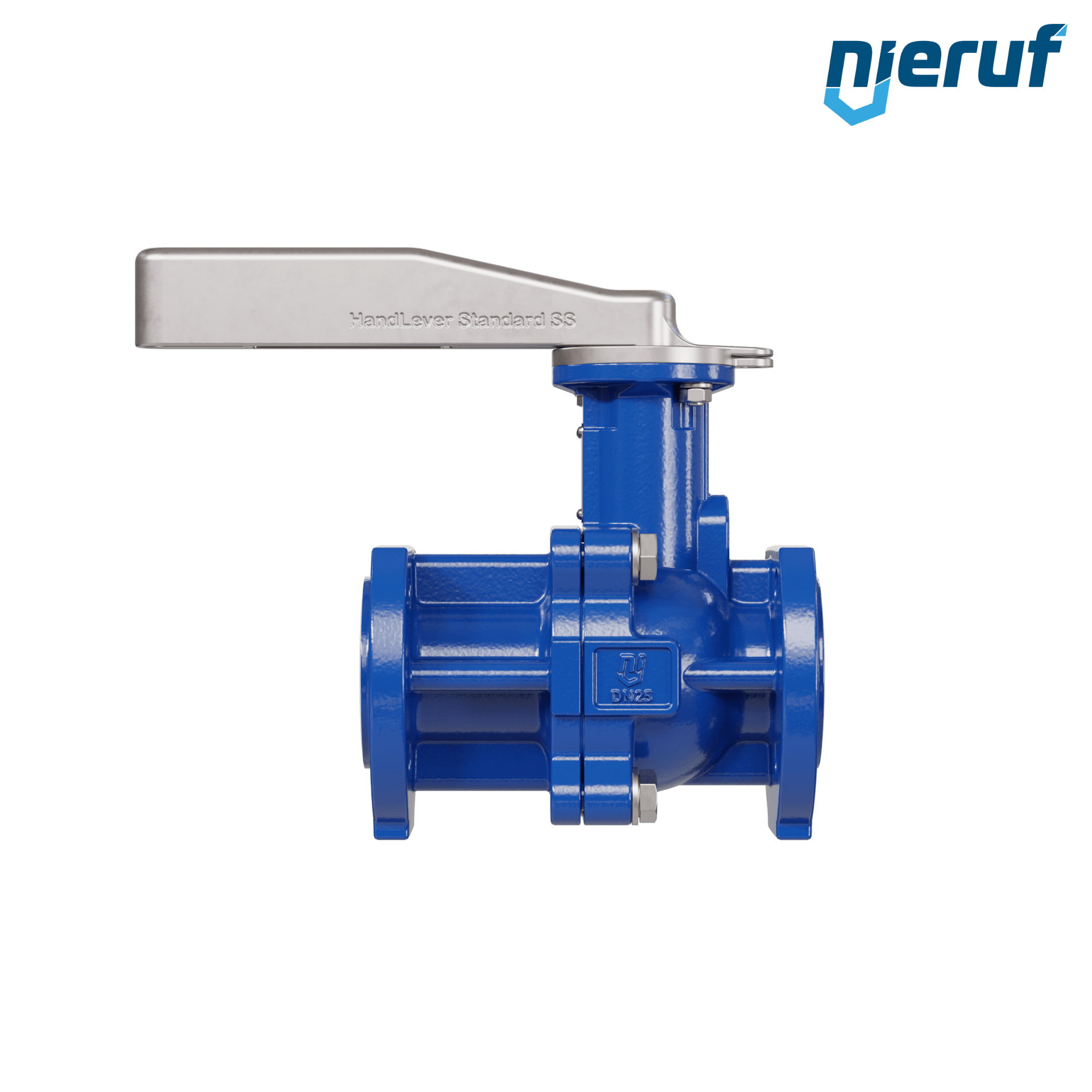 valvola a sfera flangiata PFA FK13 DN25 - 1" pollici PN10/16 in ghisa sferoidale 5.3103 con leva in acciaio