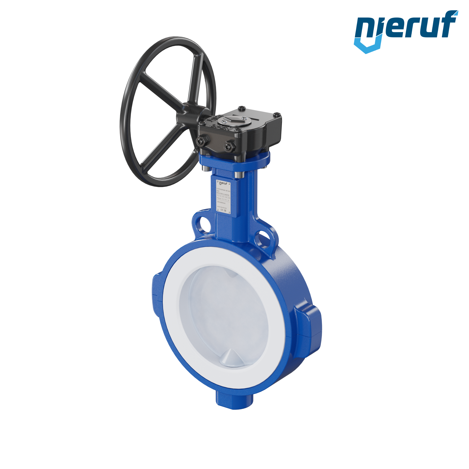 valvola a farfalla PFA PTFE AK09 DN150 ANSI150 volantino manuale inserto in FKM