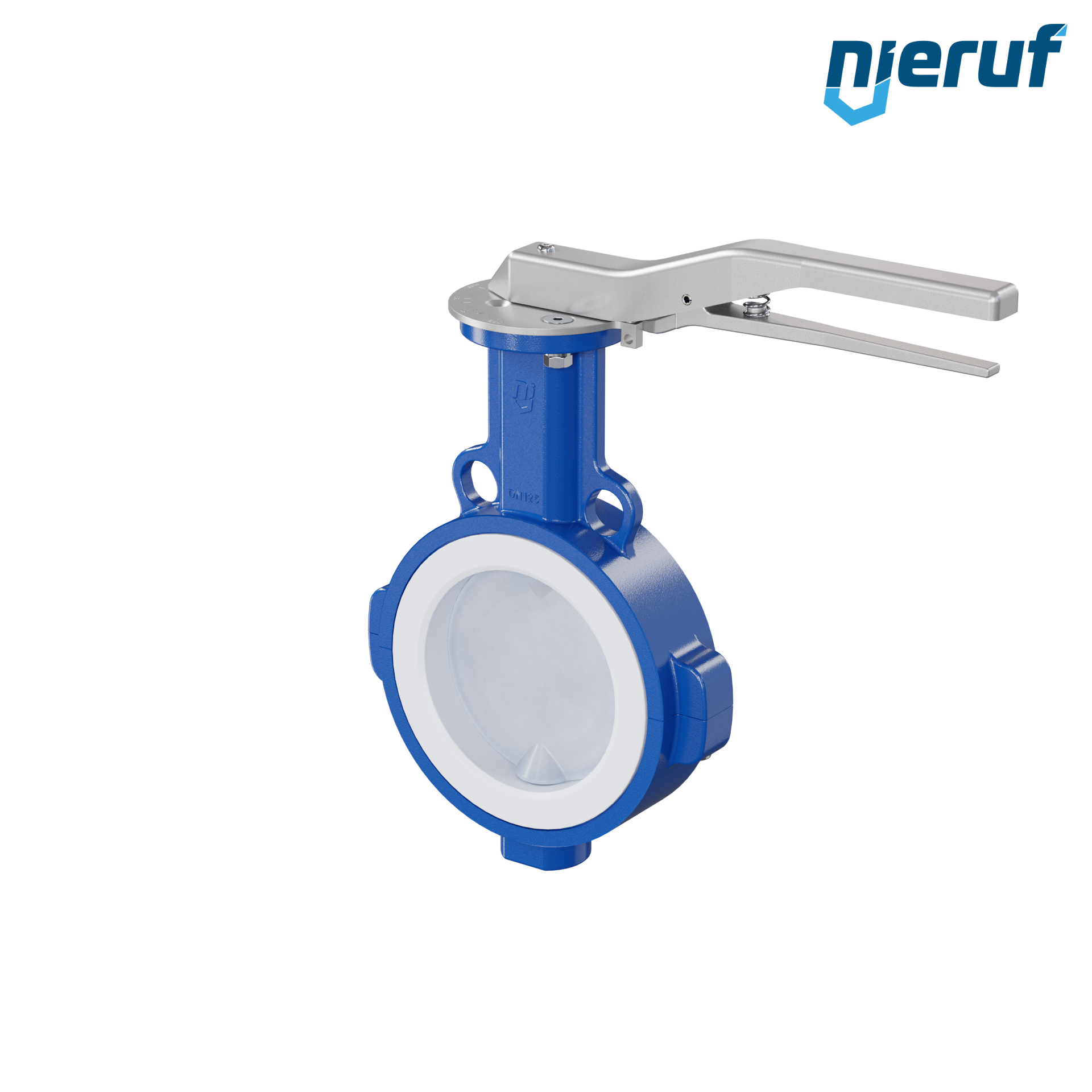 valvola a farfalla PFA PTFE AK09 DN125 ANSI150 leva inserto in FKM