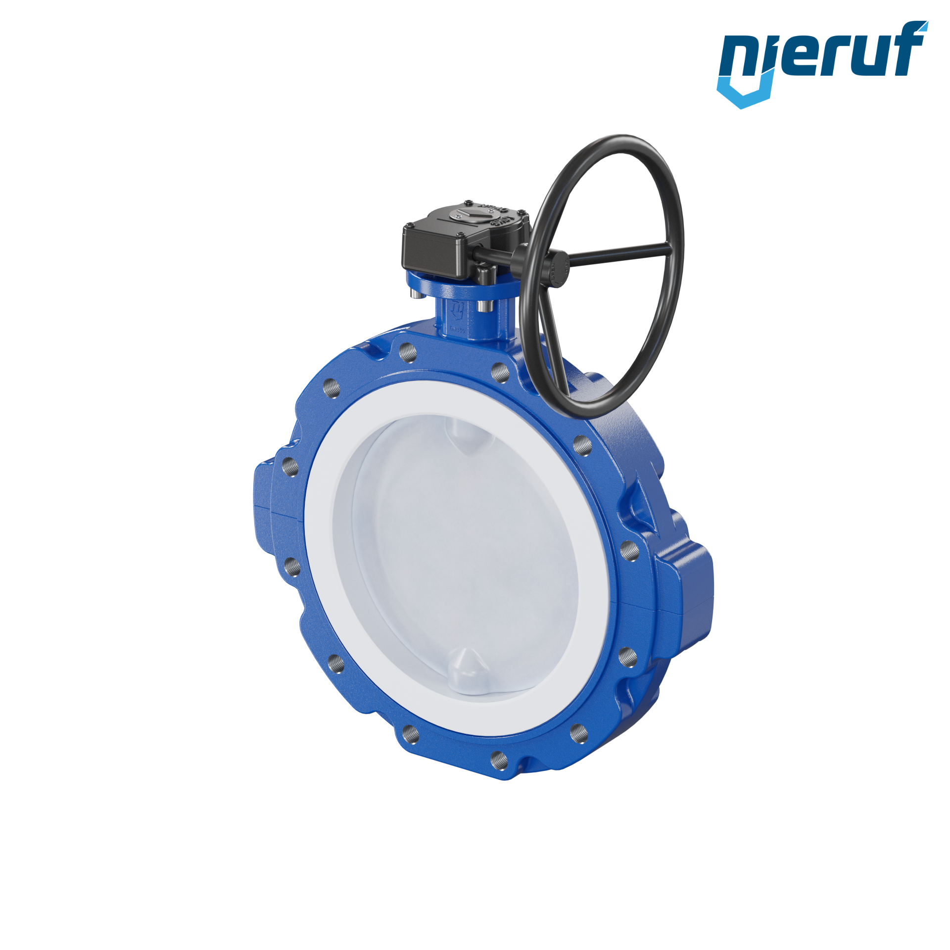 valvola a farfalla PFA PTFE AK10 DN350 ANSI150 volantino manuale inserto in FKM