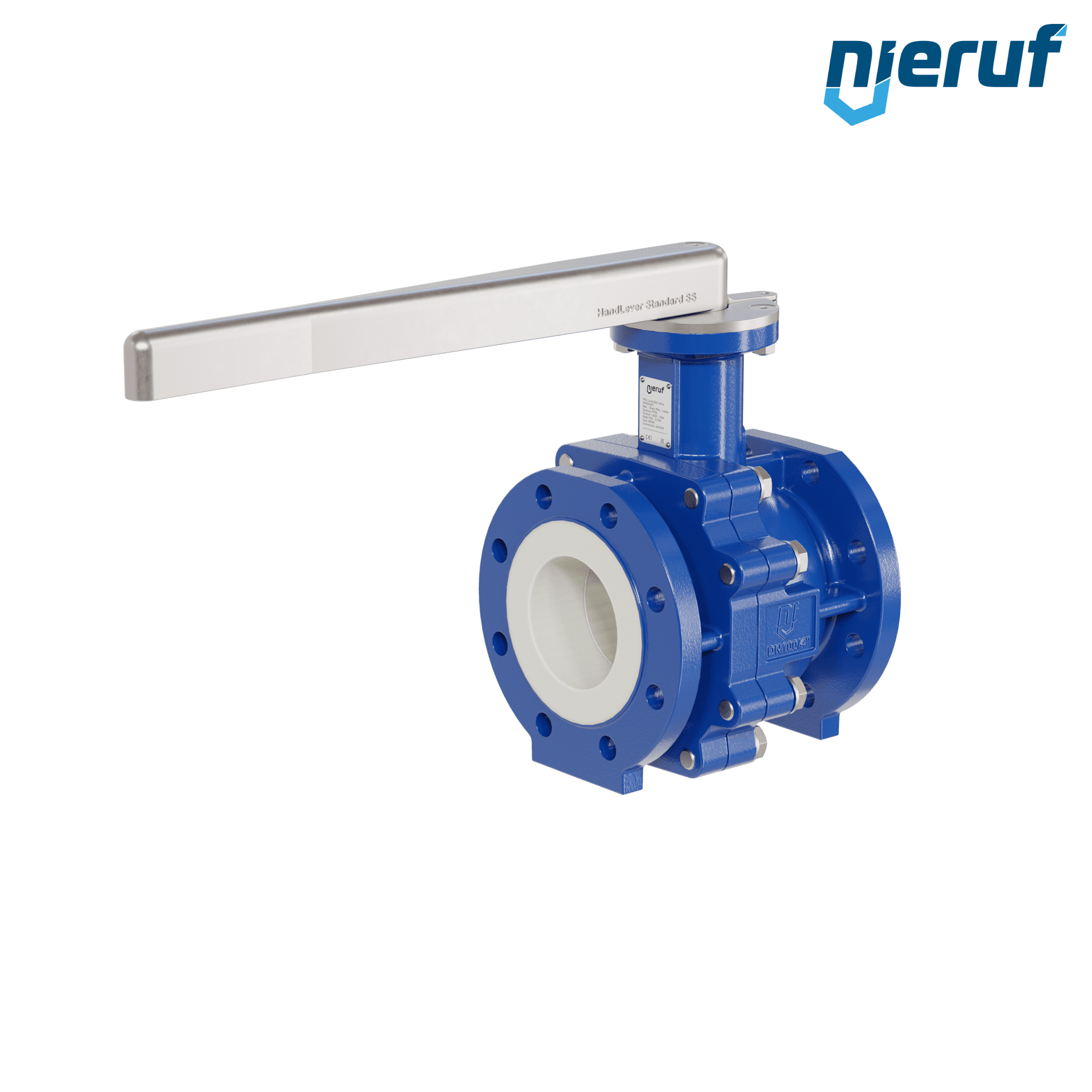 valvola a sfera flangiata PFA FK13 DN100 - 4" pollici ANSI 150 in ghisa sferoidale 5.3103 con leva in acciaio