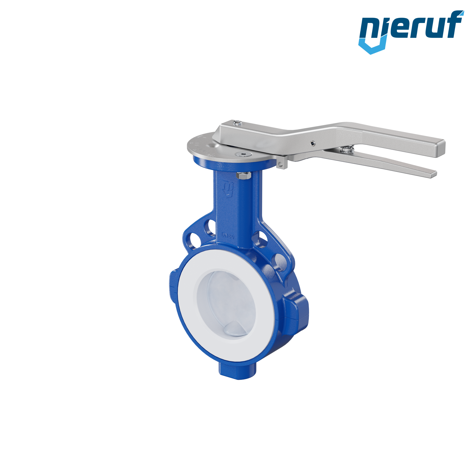 valvola a farfalla PTFE AK09 DN80 PN10-PN16 leva inserto in silicone valvola a farfalla PFA PTFE AK09 DN80 ANSI150 leva inserto in FKM