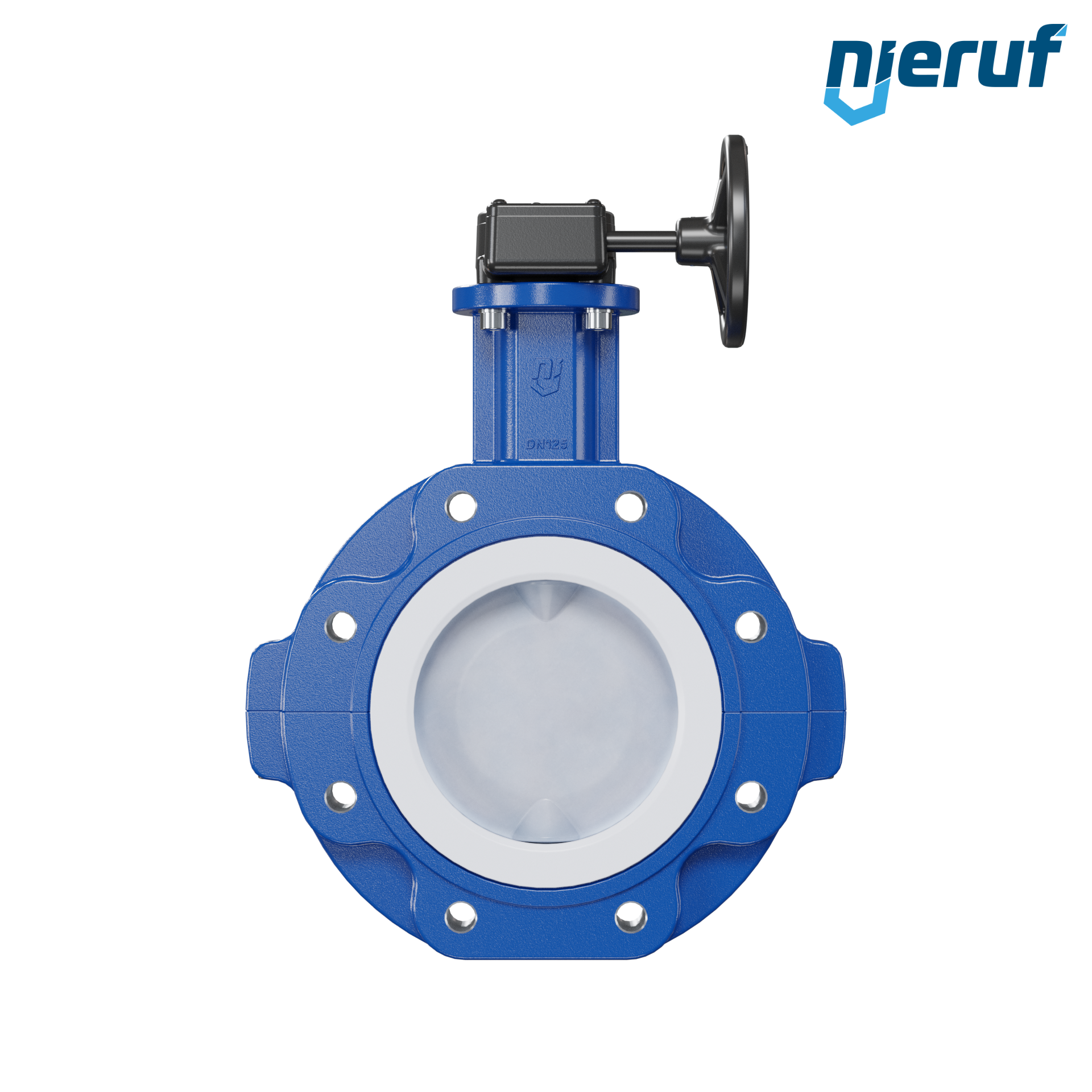 valvola a farfalla PFA PTFE AK10 DN125 PN10-PN16 volantino manuale inserto in FKM